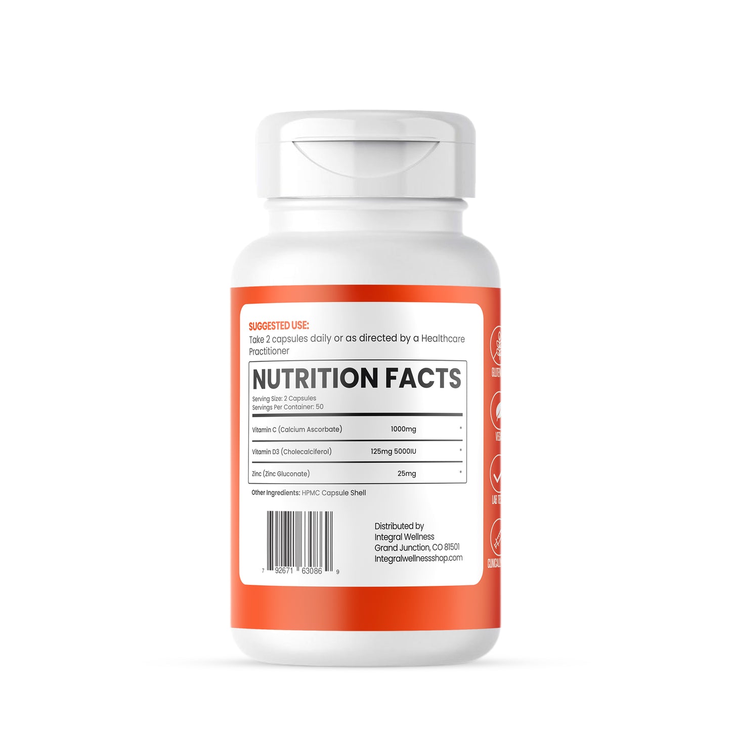 Vitamin Complex w/ D3, C, and Zinc (100 Capsules)
